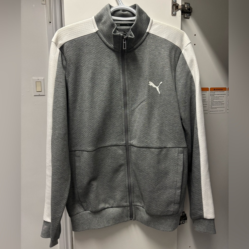 Puma Grey/White Zip-Up Sweater